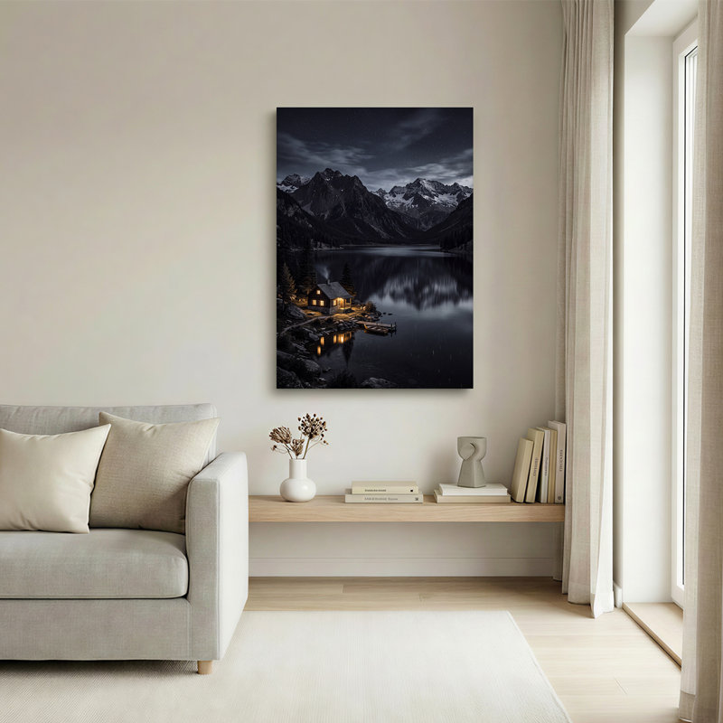 Art sur toile Lake Cabine, H 36 po x l 24 po