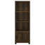 Tour à 3 tablettes en bois d'ingénierie en pin foncé, conception verticale peu encombrante, tour rustique pour décoration intérieure, finition en pin, conception pour économiser de l'espace, tablettes et rangement à 4 compartiments