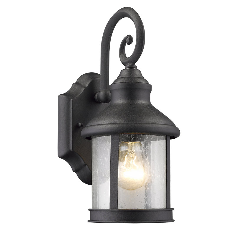 Lanterne murale d'extérieur à 1 ampoule Comisha, Noir, H 12 po x l 5,63 po x P 7 po