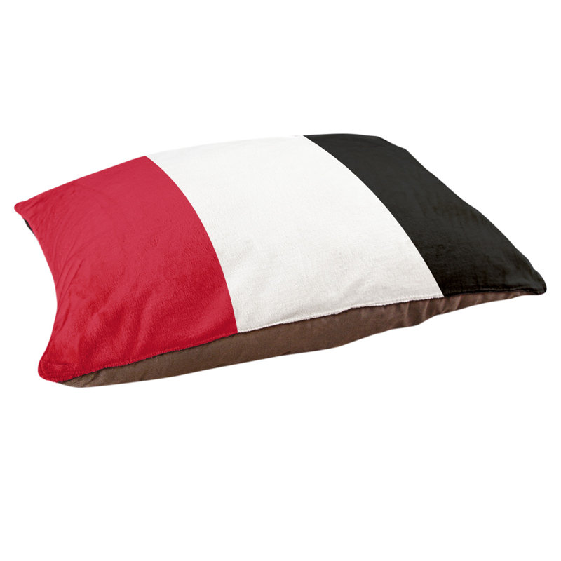 Coussin Washington, Grand (l 40 po x P 30 po x H 6,5 po), Rouge / blanc / noir