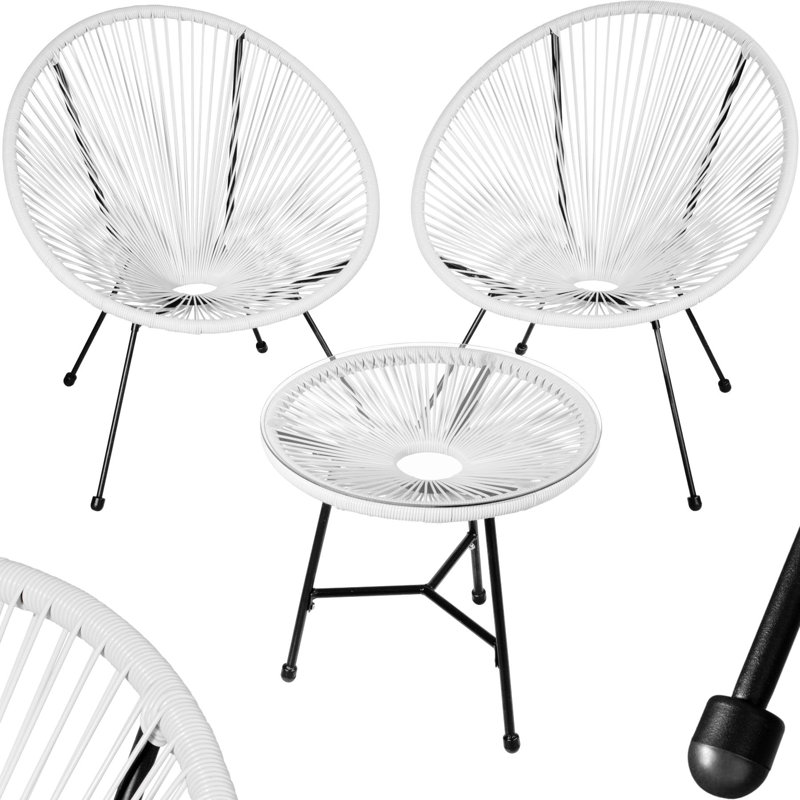 Patio Dining Set with, White