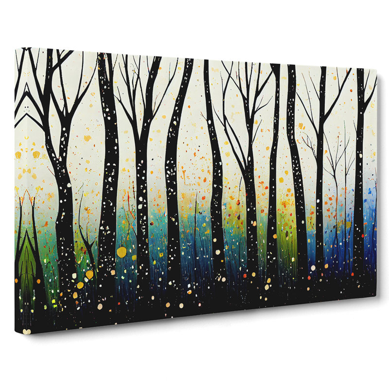 Spring Forest Paint Splash Vol.3 Abstract - Wrapped Canvas, 35cm H x 50cm W x 3cm D