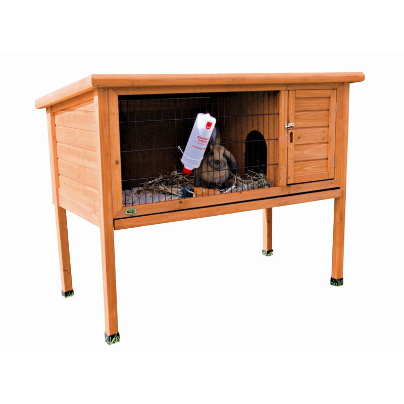 Large Brown Wooden Outdoor Small Animal Hutch with Tray