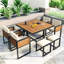 Jouett Patio Dining Set with Premium Acacia Wood and Space-Saving Design