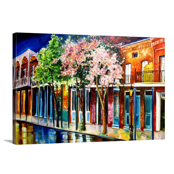 «New Orleans Spring» par Bebe, reproduction d'art, H 28 po x l 38 po x P 1 po, Cadre noir