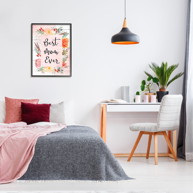«Best Mom Ever», fête des Mères, art giclée encadrée par ND Art, Giclée encadrée noir minuit, H 30 po x l 24 po x P 1,5 po