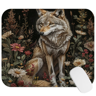 Animals William Morris Wolf III Cottage Gaming Cute Office Laptop Desk Pad Gift Mat Square Rectangle Non-Slip Mousepad