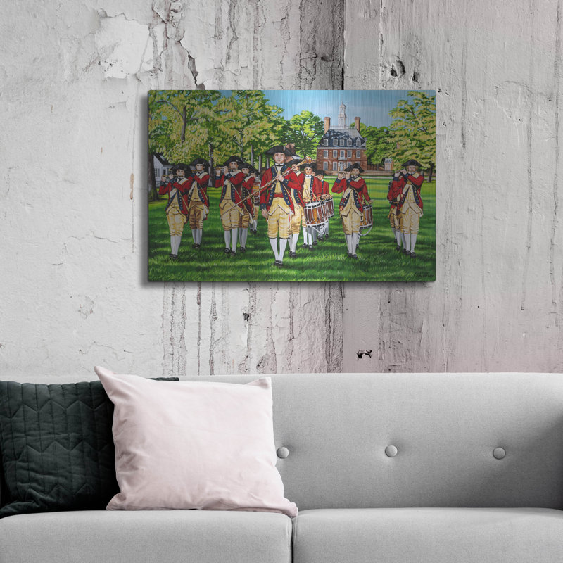 Art mural en métal «Fife & Drum» par Carolee Vitaletti, H 24 po x l 36 po