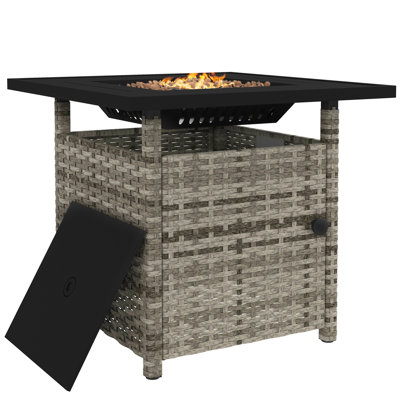 Baraah Square Steel Propane Fire Pit Table