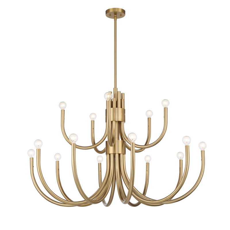 Sorrento 15-Light Chandelier, Laiton