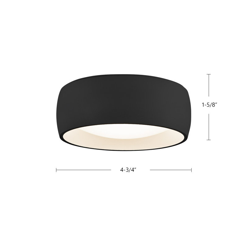 Savile 1 - Light LED Flush Mount, Black, 1.63"H x 4.75"W x 4.75"D