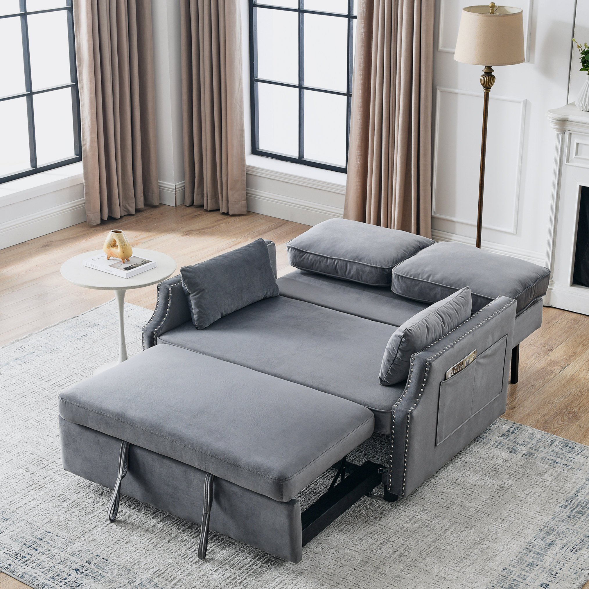 Red Barrel Studio® Abdulmalek 50'' Velvet Sleeper | Wayfair
