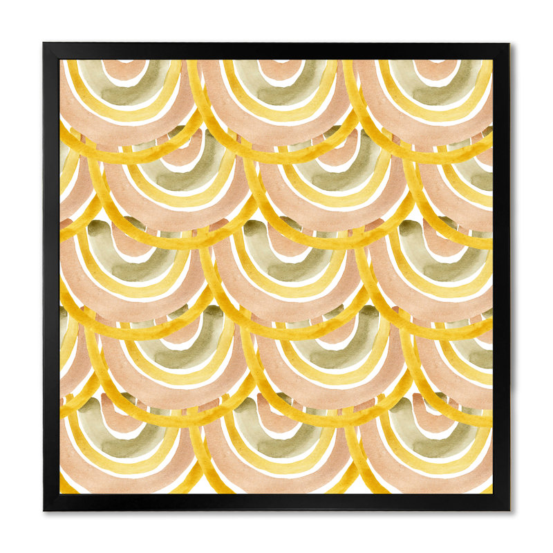 Ornement en pierre pastel d'été - sur, Toile avec cadre noir, H 16 po x l 16 po x P 1 po