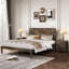 3-Piece Bedroom Set Queen Farmhouse Platform Bed with Bedside Lights and 2-Drawer Nightstand, Walnut