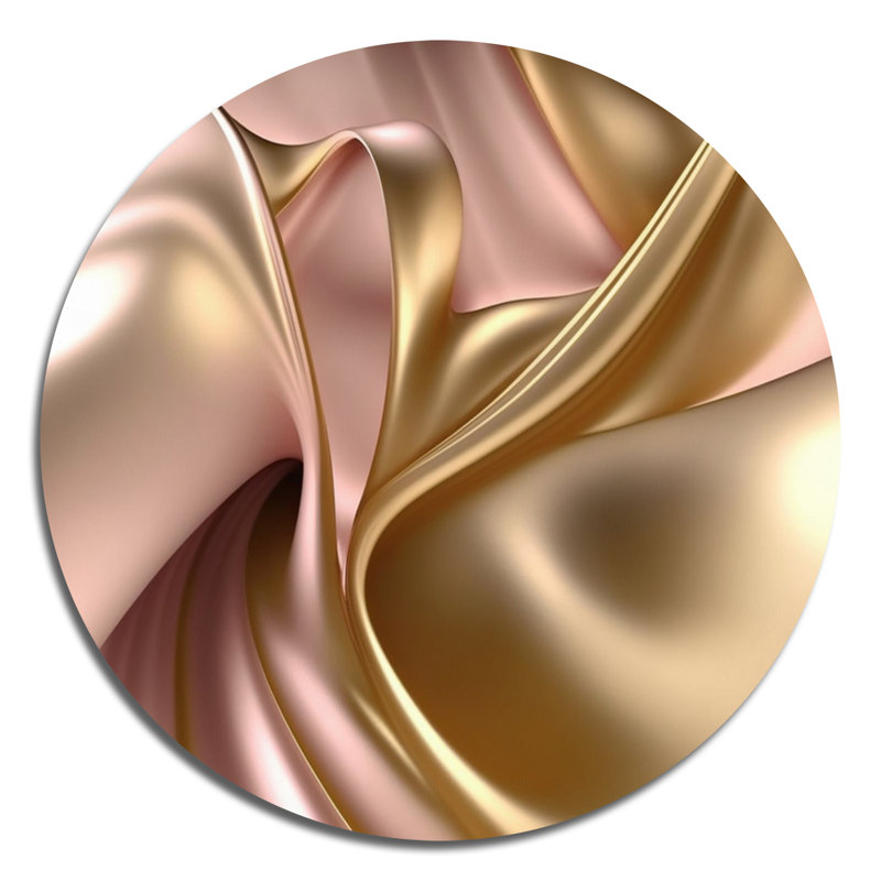 Minimal liquide or et vagues taupe VII - impression sans cadre, L 36 po x H 36 po