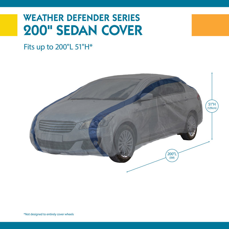 Weather Defender Buckle Mildew Resistant Automobile Cover By Duck Covers, 51" H x 60" W x 200" D