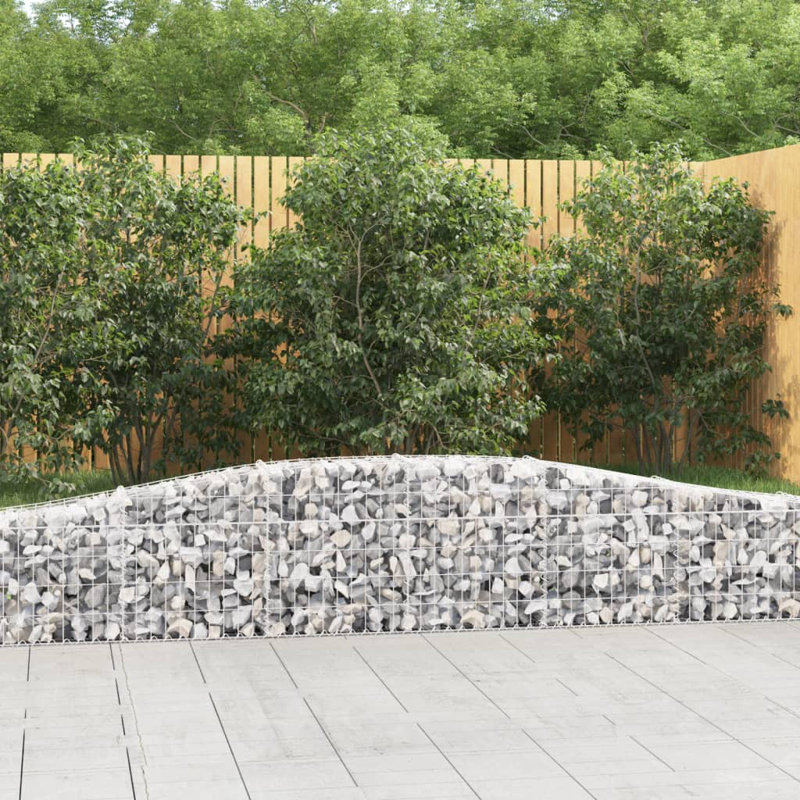 Arched Gabion Baskets 2 Pcs Galvanised Iron, 60cm H x 400cm W x 30cm D