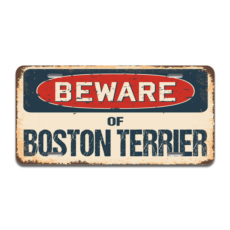 Cadre en aluminium Beware of Boston Terrier