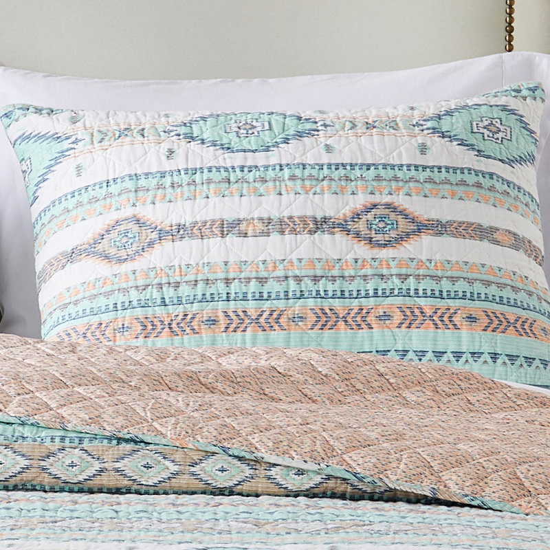 Phoenix Cotton Blend Sham Set, King, Turquoise