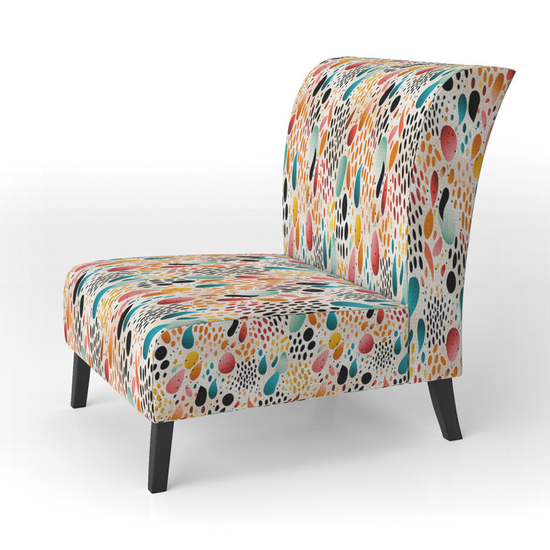 Rainbow Cheetah Rain - Upholstered Modern & Contemporary Accent Slipper Chair