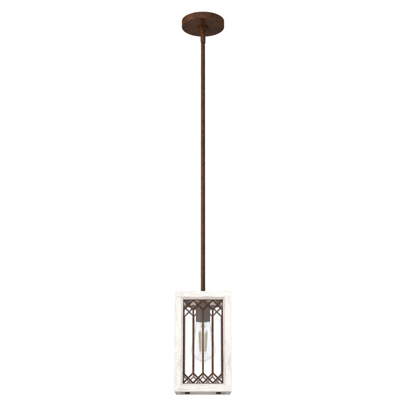 Chevron 1 - Light Single Rectangle Mini Pendant, Textured Rust