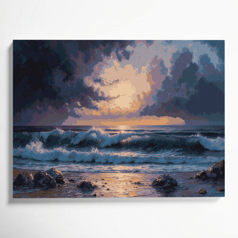 Art mural sur toile Coastal Twilight Shore, H 8 po x l 10 po