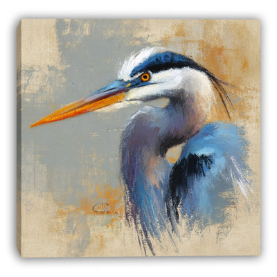«Coastal Gaze Heron», art mural sur toile tendue