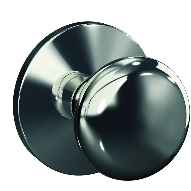 Custom Plymouth Hall-Closet and Bed-Bath Knob with Kinsler Trim, Bright Chrome