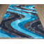 Tapis à poils longs gris / bleu touffeté à la main Tysen