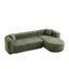 Canapé modulaire à dossier incurvé de luxe de 109,4 po, canapé à dossier incurvé de luxe moderne, deux coussins décoratifs en tissu de chenille, canapé en nuage minimaliste et confortable en forme de L pour le salon (méridienne droite)-1871560090-1871560091