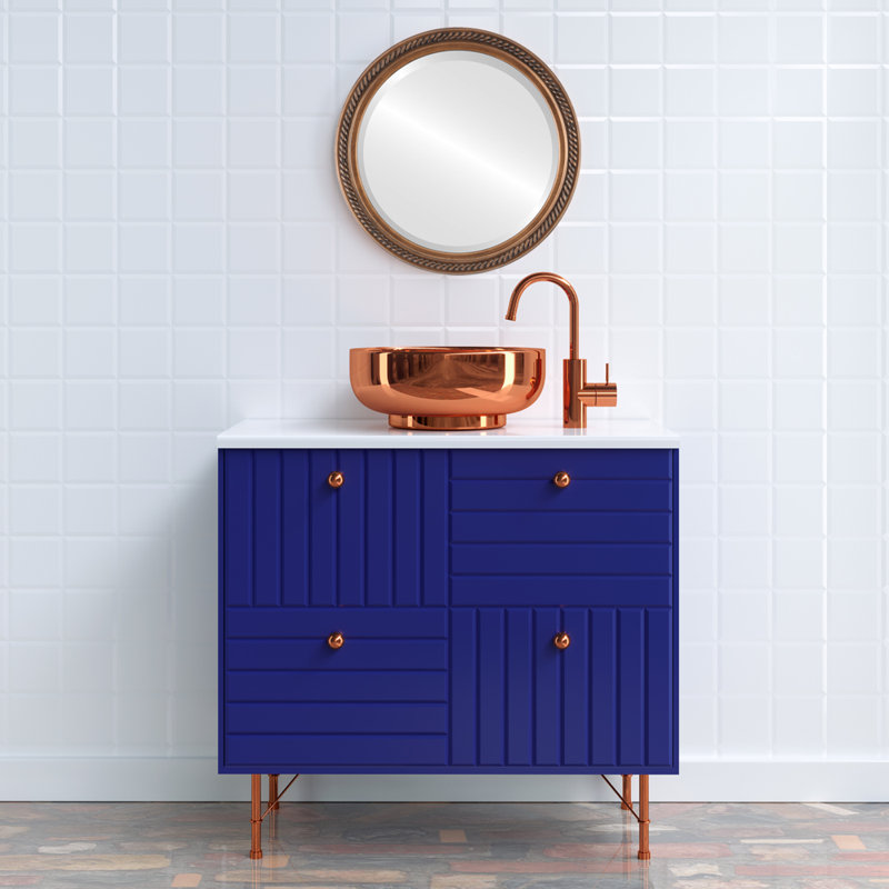 Pham Wood Flat Wall Mirror, 16" x 16"