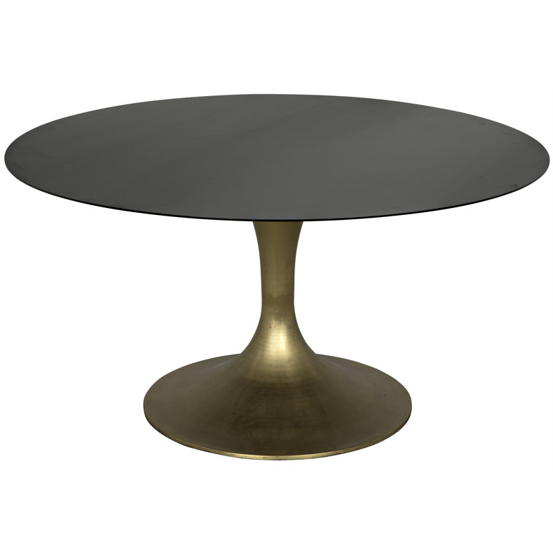 Herno Round Dining Table, Antique Brass
