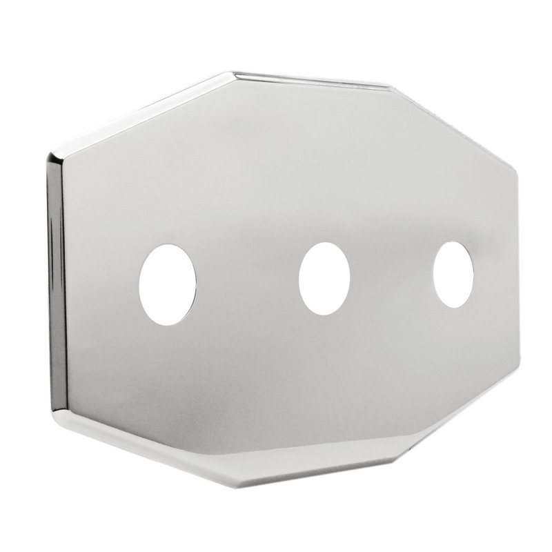 Three-Hole Remodel Cover Plate for Bathtub and Shower Valves, Polished Chrome