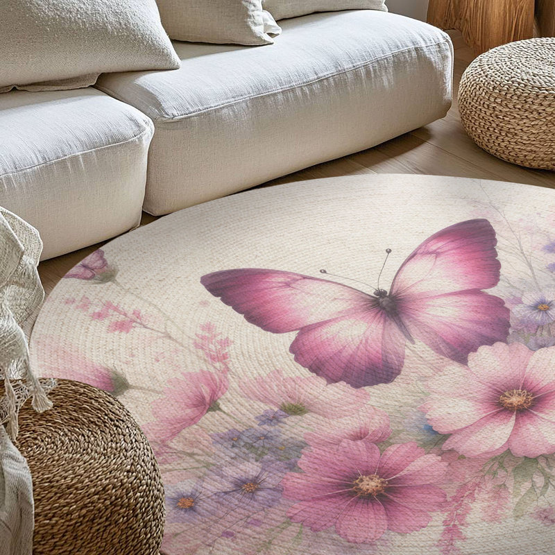 Tapis tressé Flowered Flutters, Rond 5 pi