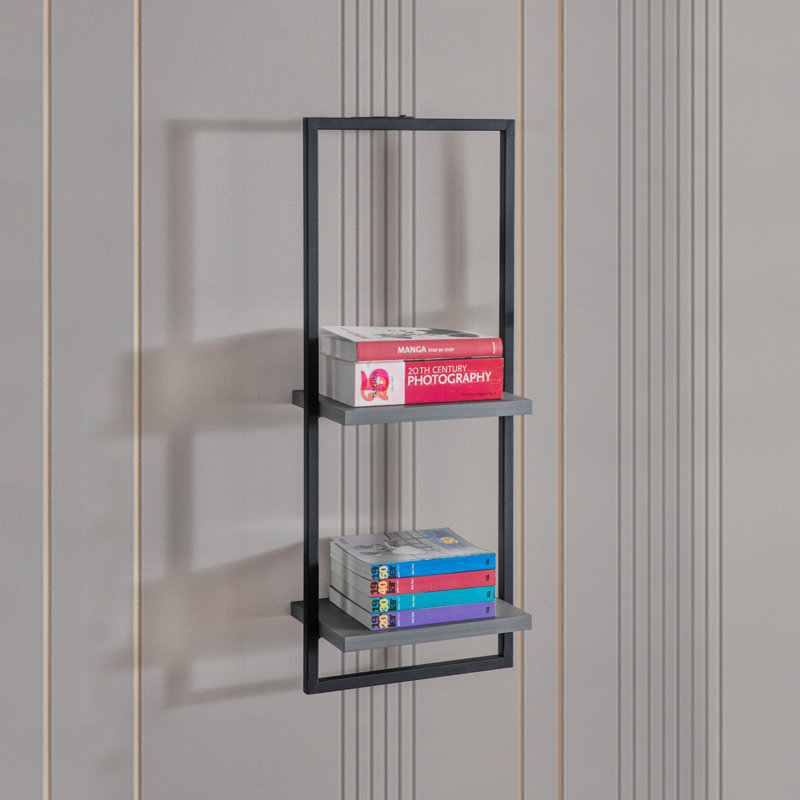 Locelso Floating Shelf, Black/Grey