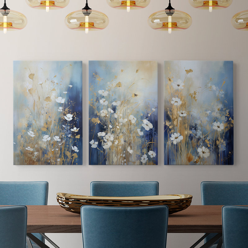 Floral Study Series XC - Ensemble de toiles tendues avec châssis Premium - Prêt à être accroché