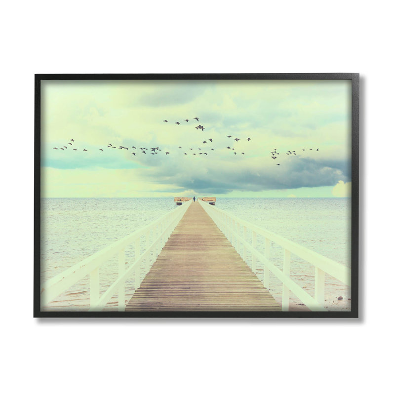 Éloignement du quai lointain Peace Coast Coast, Giclée encadrée noir minuit, H 11 po x l 14 po x P 1,5 po
