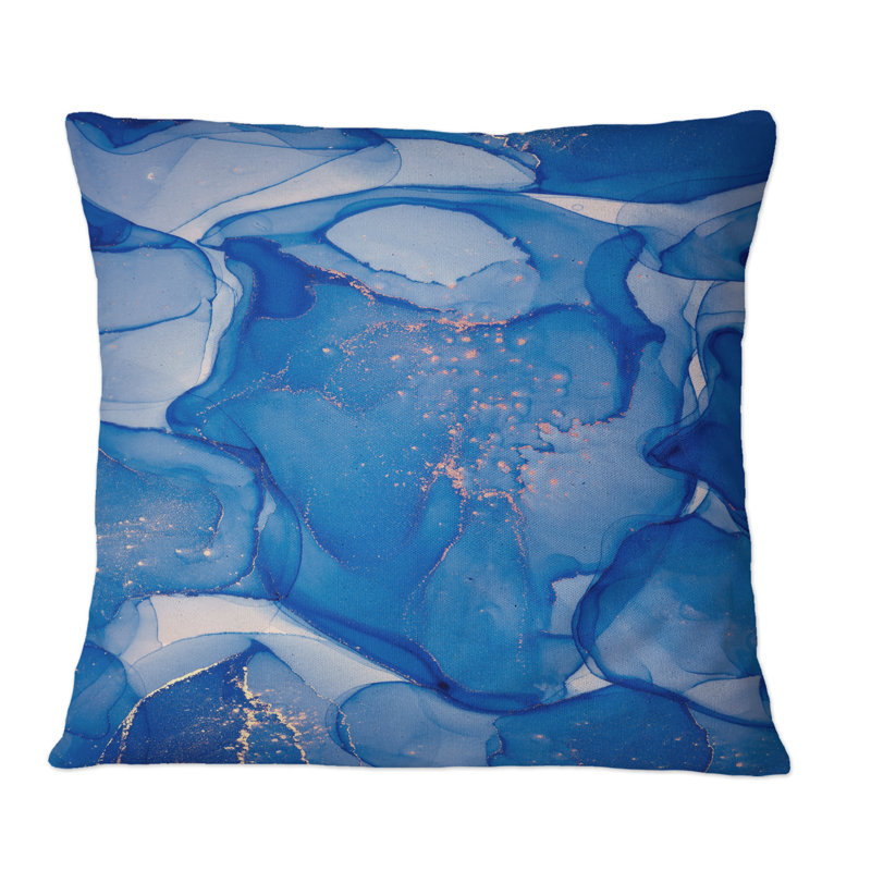 Coussin Blue Ink Clouds I - Modern Printed, 18 po x 18 po
