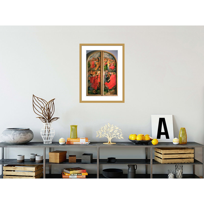 Reproduction partielle du retable de la Toussaints sous la forme de deux panneaux latéraux par Albrecht Dürer - Impression Giclée encadrée