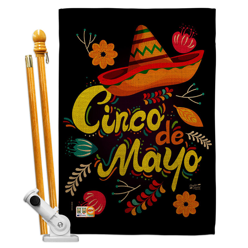 Ensemble de drapeaux en polyester 40 x 28 po Sombrero Cinco De Mayo