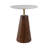 Modern Wood and Metal Accent Table with Round Stone Top, Contemporary Decorative Side Table.-1486635437