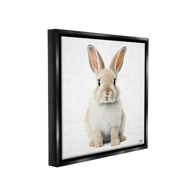 «Minimal Bunny On White Floater Frame» par RB sur toile