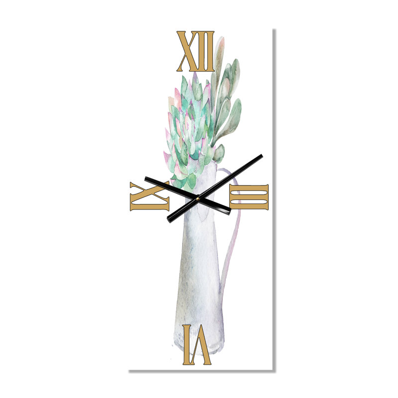Succulent Home Plant - Horloge murale traditionnelle, Grand