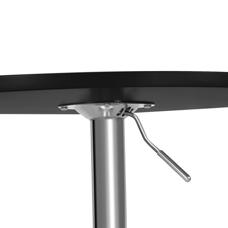 Franceska Round Metal Base Dining Table, White, Silver
