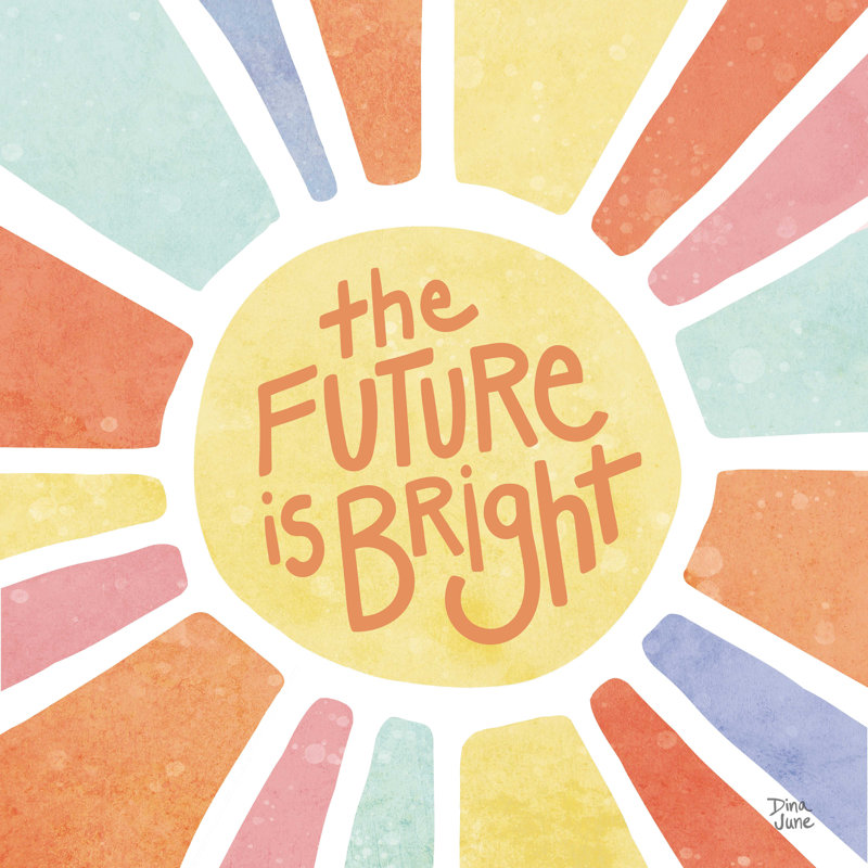 Oskars «The Futur Is Bright Pastel» par Dina June, H 12 po x l 12 po