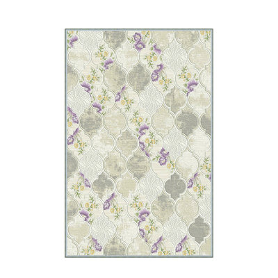 Stylish Hall Carpet (3.3 x 6.6 ft), 100% Polyester, 0.3 in Pile Height | Antibacterial, Non-Slip PVC Felt Dot Underside | Machine Washable, 3D Digital Print, Durable & Easy to Clean | Perfect for Entryway & Living Areas