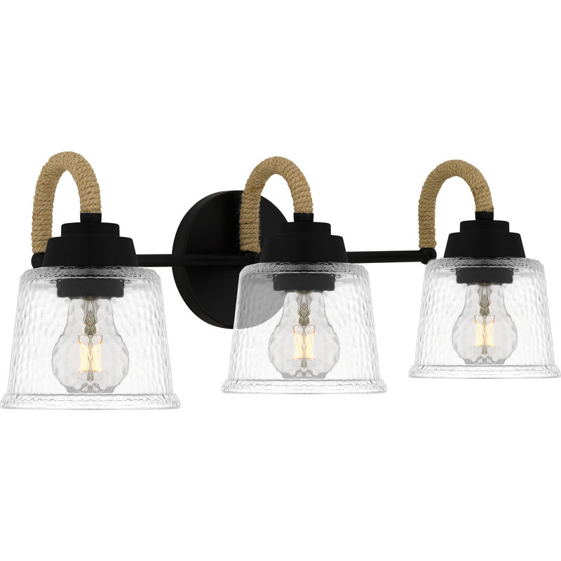 Luminaire pour salle de bain noir mat à 3 lumières Abbye