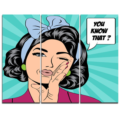 Style « femme en comic »-ensemble de 3 impressions sur toiles tendues