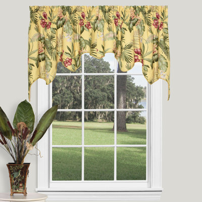 Ferngully Yellow Tropical Cotton Floral Empress Swag