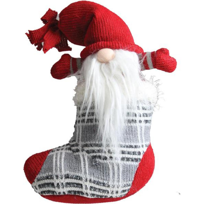 Figurine de Noël 14,5 "rouge et grise